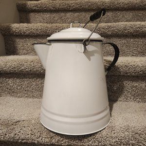 Vintage 1940's Large Enamelware Kettle